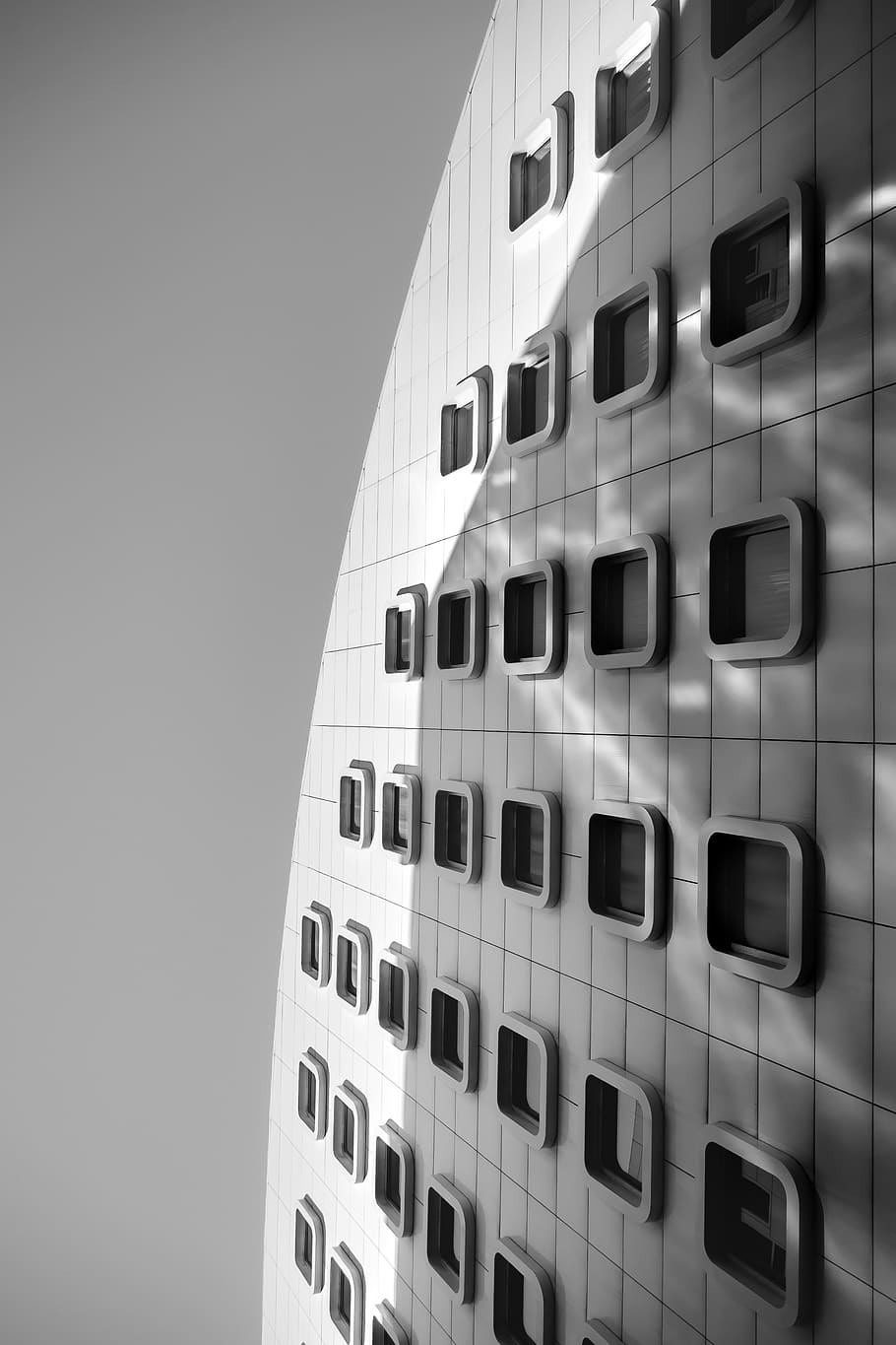 white and gray building, sphere, office building, town, city HD wallpaper