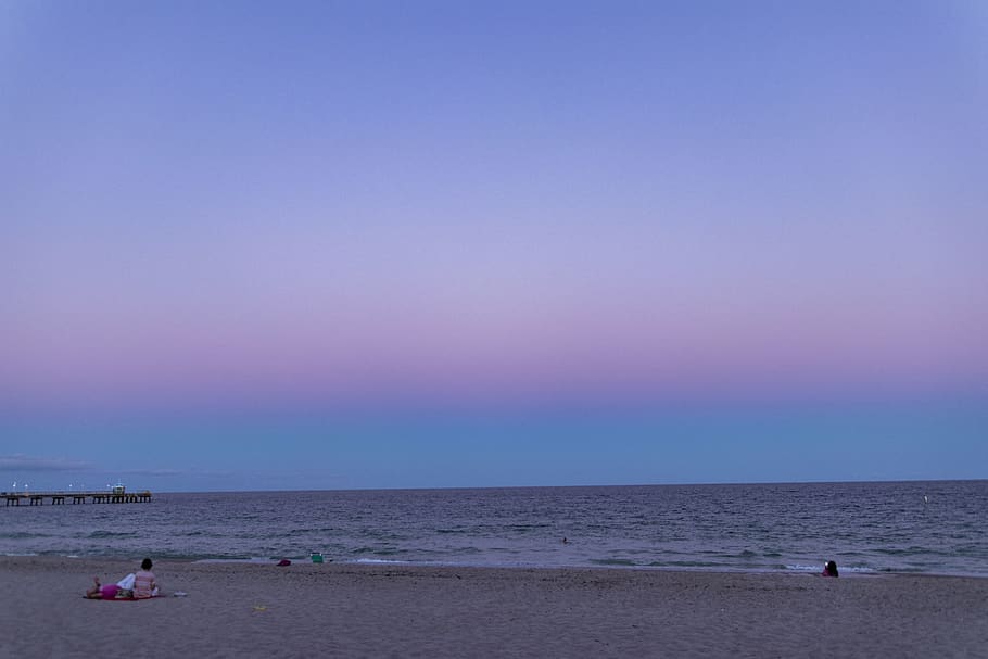 beach, water, ocean, miami, florida, miami beach, sky, no cloud HD wallpaper