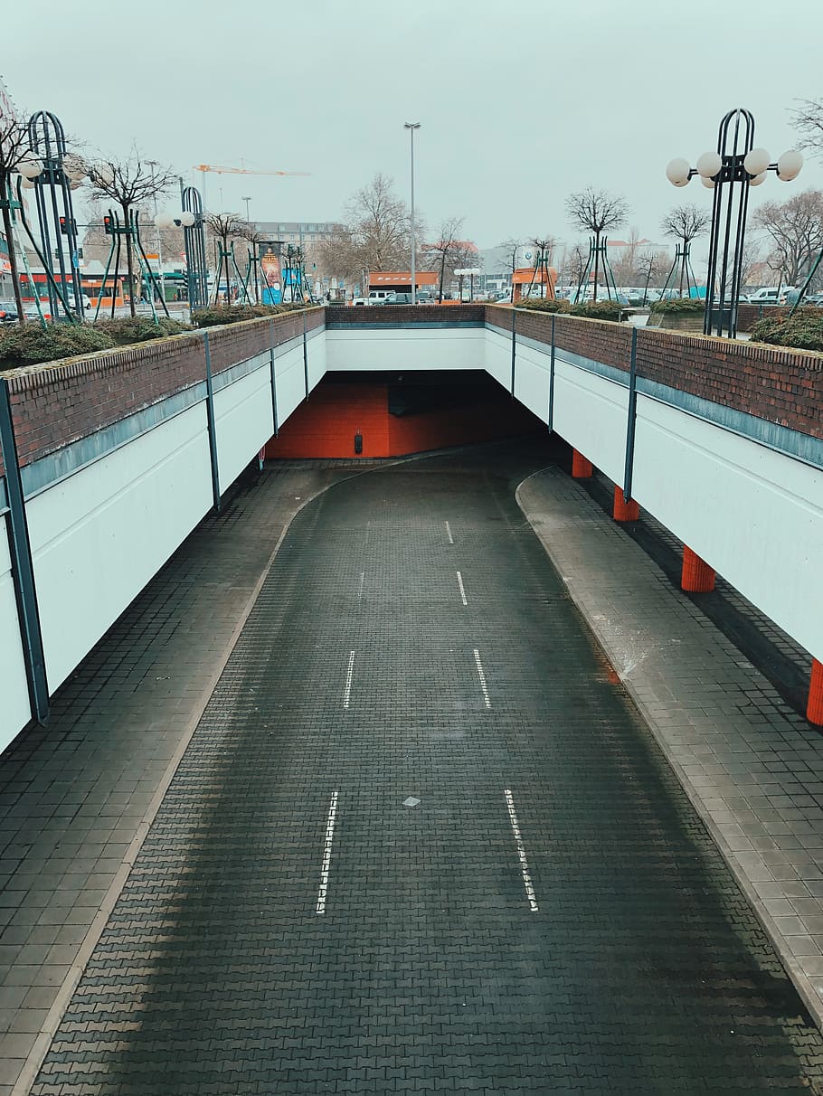 empty gray concrete road at daytime, sport, architecture, built structure HD wallpaper