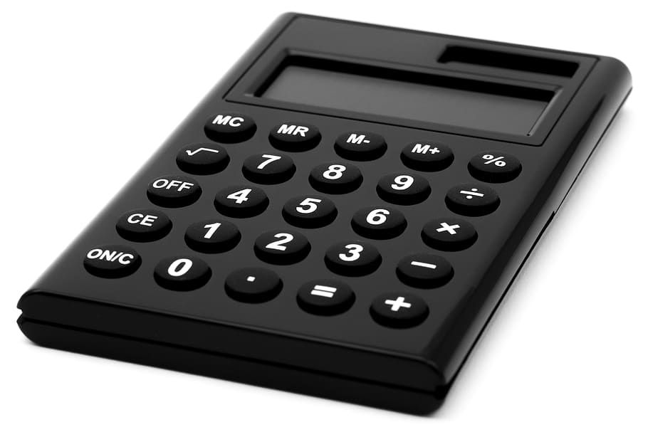 Black Calculator, calculating, calculation, key pad, numbers HD wallpaper
