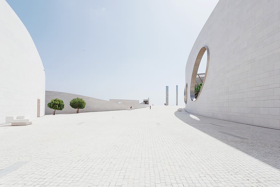 architecture, white, buildings, infrastructure, sunny, day HD wallpaper