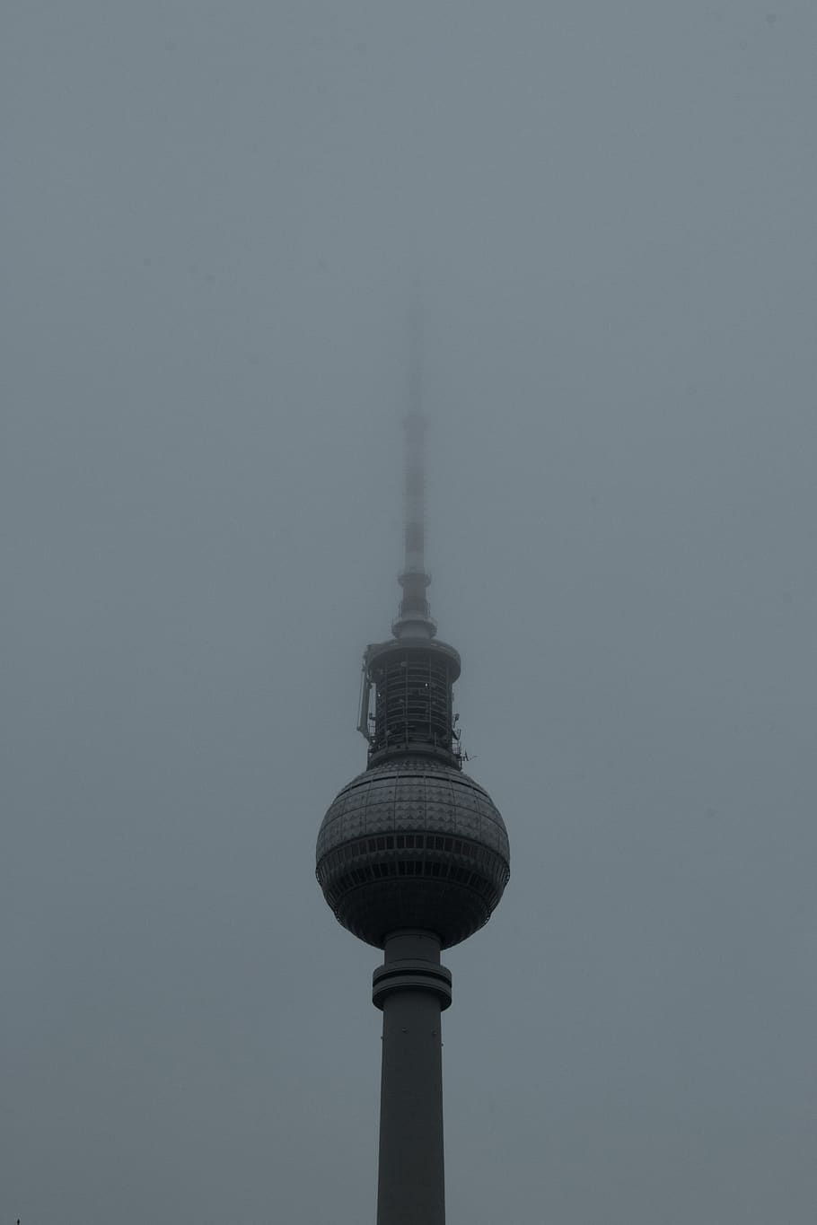 germany, berlin, alexanderplatz, tv tower, winter, fog, architecture, HD wallpaper