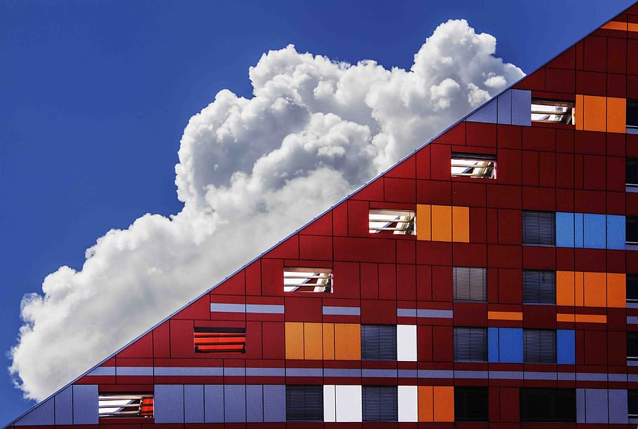 Cloud in Sky and Building, architecture, clouds, modern, cloud - sky HD wallpaper