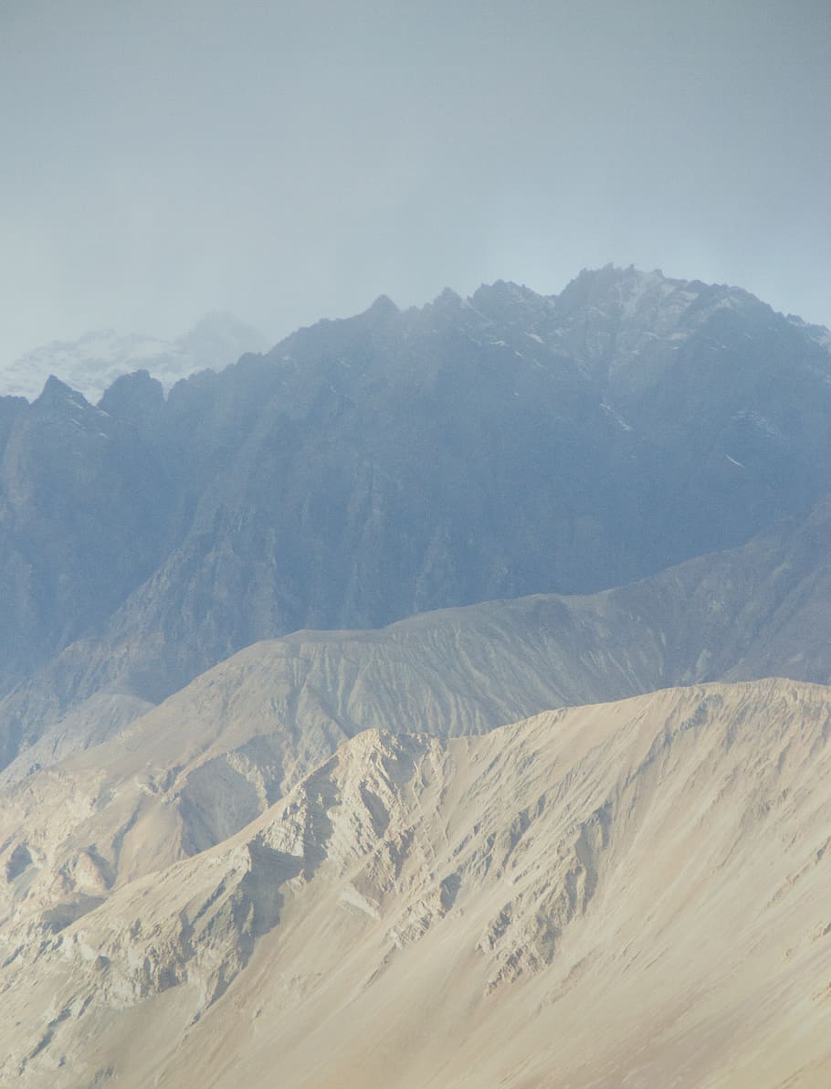 mountain, gradient, minimal, winter, desert, ladakh, mood, art HD wallpaper