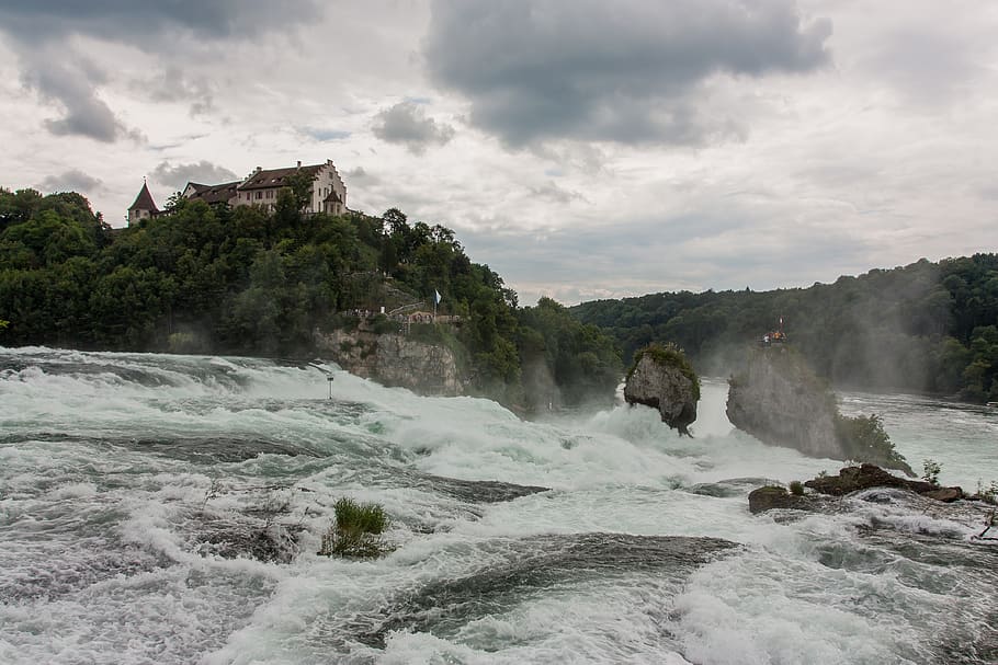 rhine falls, schaffhausen, waterfall, switzerland, beauty in nature, HD wallpaper