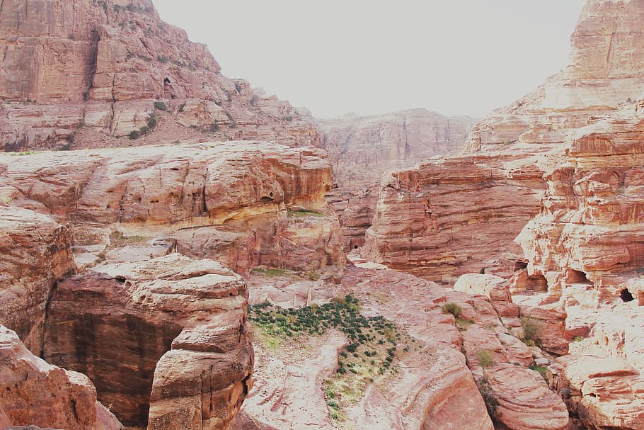 jordan, wadi musa, petra, hike, nature, rock formation, geology, HD wallpaper