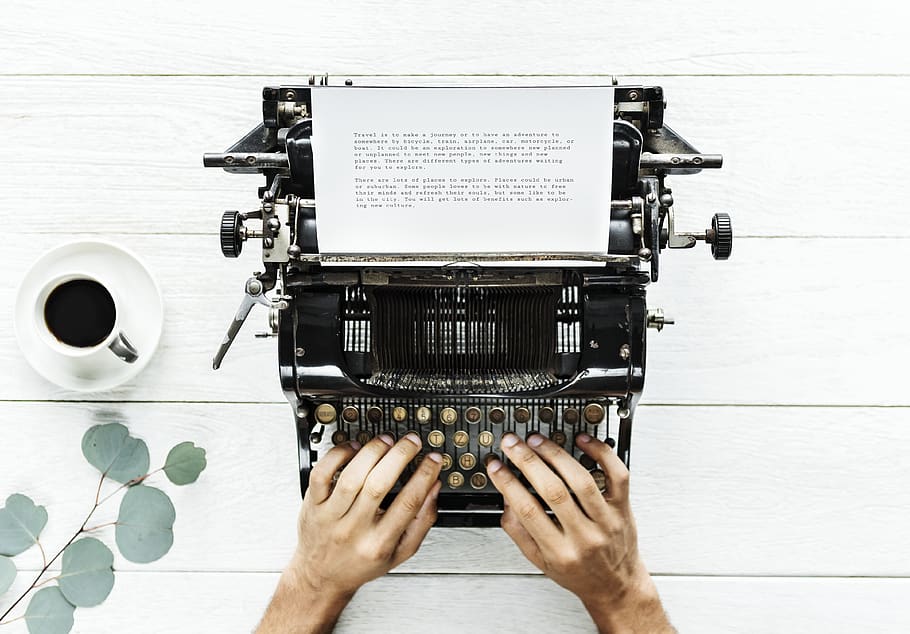 Person Using Typewriter on White Surfac, caffeine, coffee, cup HD wallpaper