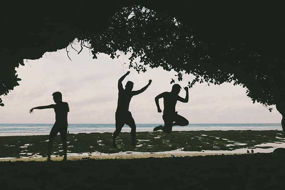 jump, cave, beach, hidden, secret, bali, vacation, vibes, mood HD wallpaper