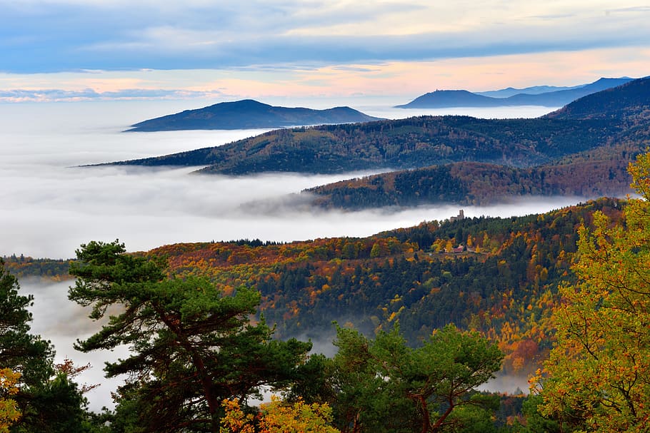 mountain, clouds, nature, hills, landscape, scenics - nature HD wallpaper