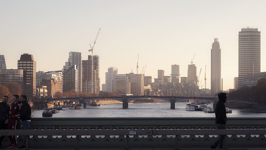 cityscape during daytime, person, human, building, town, high rise HD wallpaper