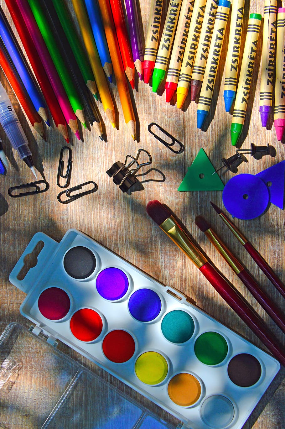 school, back-to-school, brush, paint, watercolor, school starts, HD wallpaper