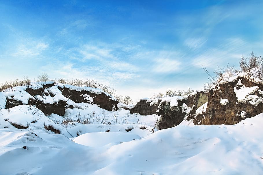 mountains, ice, snow, sky, winter, cold temperature, cloud - sky HD wallpaper