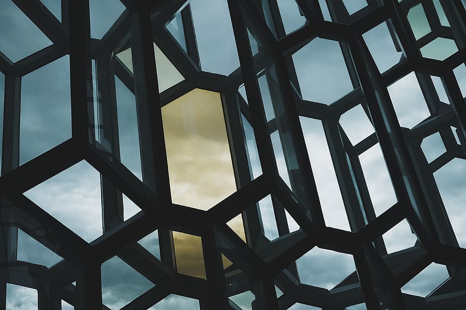 iceland, harpa, pattern, hexagon, architecture, geometric, cold HD wallpaper