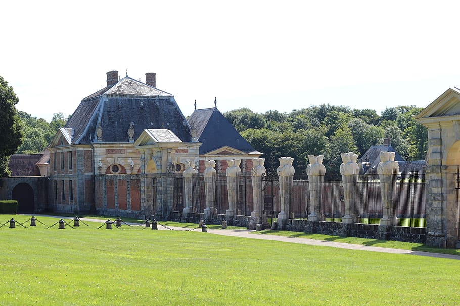 castle, manor, architecture, garden, history, built structure HD wallpaper
