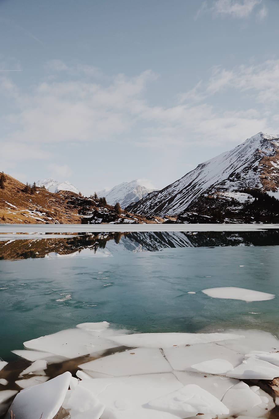 mountain, highland, cloud, sky, landscape, nature, lake, water HD wallpaper