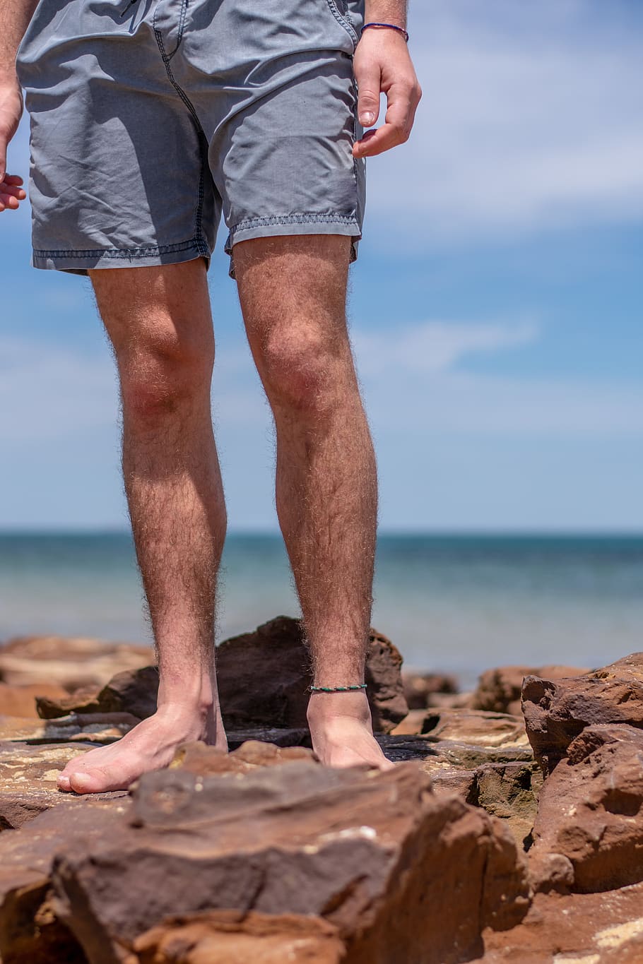 man, beach, vacation, summer, holiday, legs, water, feet, sand HD wallpaper