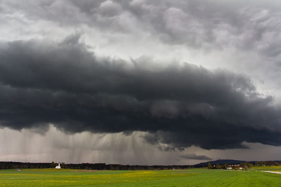 forward, landscape, nature, sky, gust front, thunderstorm, april HD wallpaper