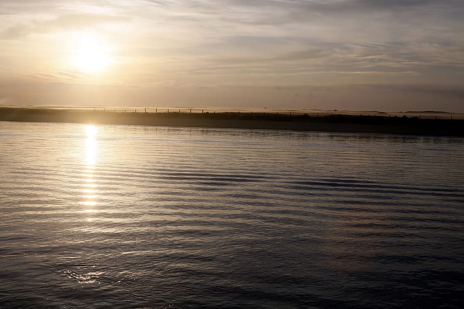 water, sun, calm, sky, sunset, sea, beauty in nature, reflection HD wallpaper