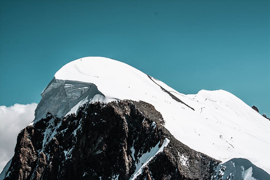 snow covered mountain, sky, winter, cold temperature, snowcapped mountain HD wallpaper
