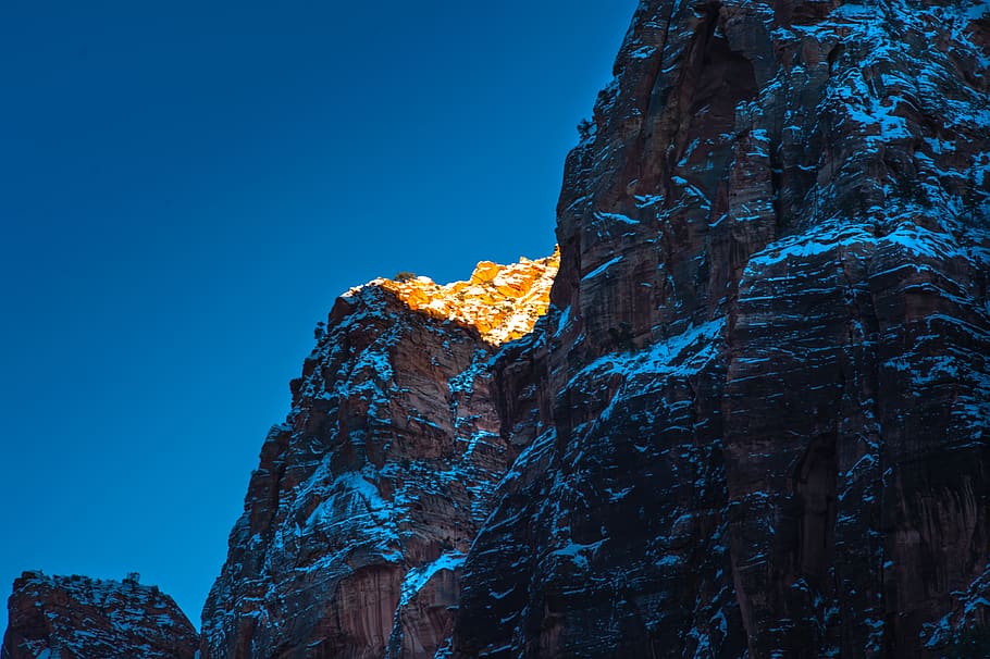sky, low angle view, blue, rock, nature, rock formation, rock - object HD wallpaper