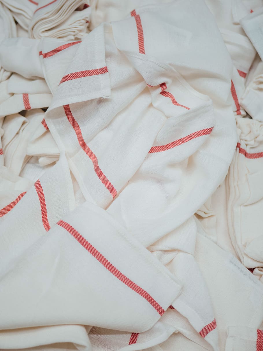 white and red textiles, indoors, white color, full frame, backgrounds HD wallpaper