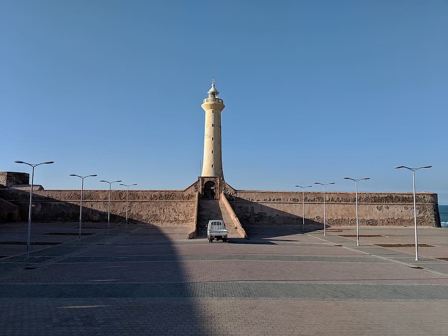 architecture, building, tower, beacon, lighthouse, road, bunker HD wallpaper