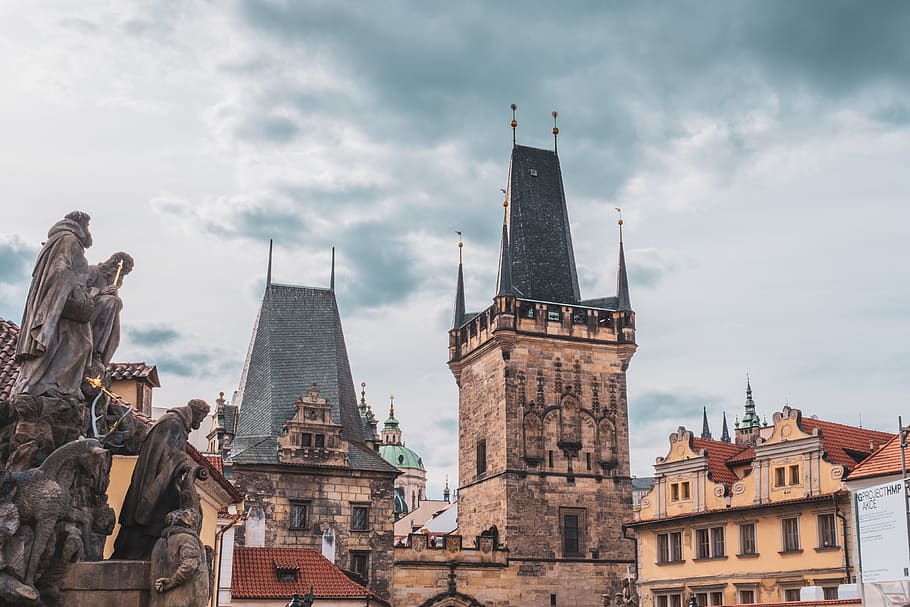 tower, architecture, spire, building, steeple, metropolis, urban HD wallpaper