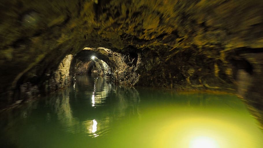 moravian karst, river, cave, water, reflection, no people, waterfront HD wallpaper