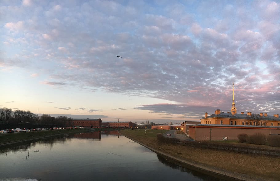 sky, architecture, cloud - sky, built structure, water, building exterior HD wallpaper