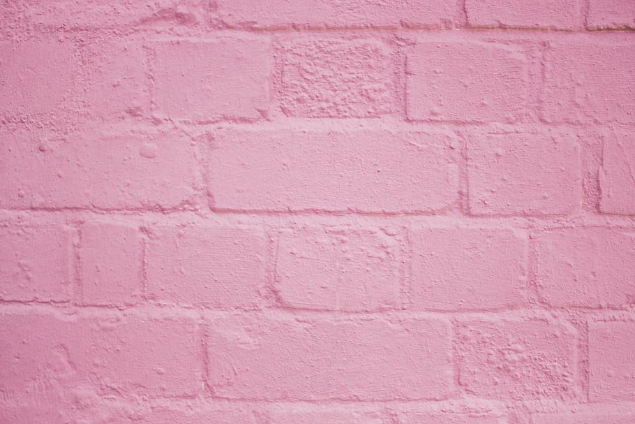 pink painted brick wall, backgrounds, textured, wall - building feature HD wallpaper