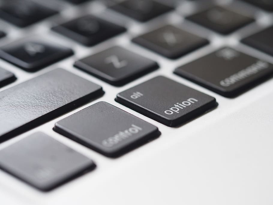 mac, apple, keyboard, close up, black, white, minimal, device HD wallpaper