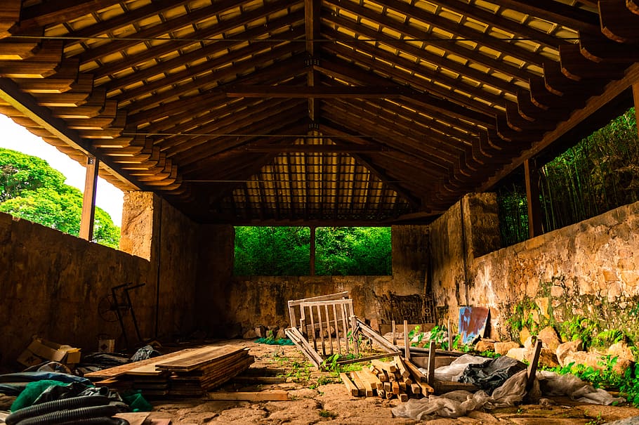 Pile of Brown Wood Planks, abandoned, abandoned building, architecture HD wallpaper