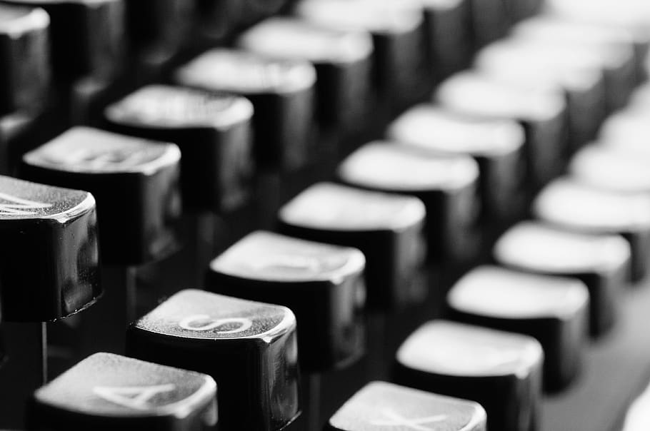 Black Typewriter Keys, archives, mechanically, office, technology HD wallpaper