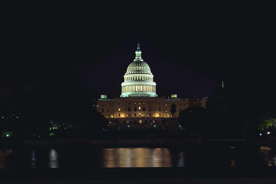 building, night, architecture, whasington, usa, capitol, dome HD wallpaper
