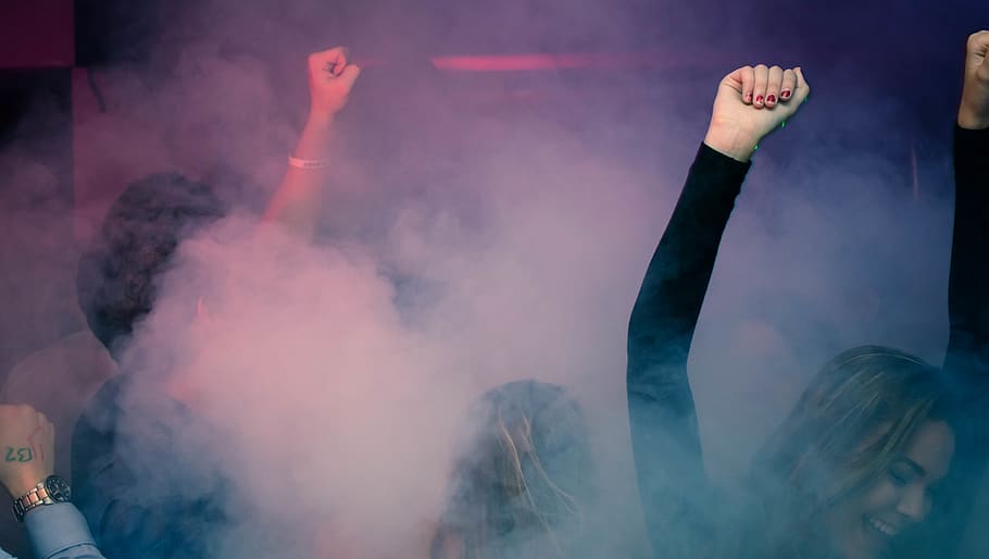 Woman Wearing Black Long-sleeved Shirt Dancing With Smoke, action HD wallpaper