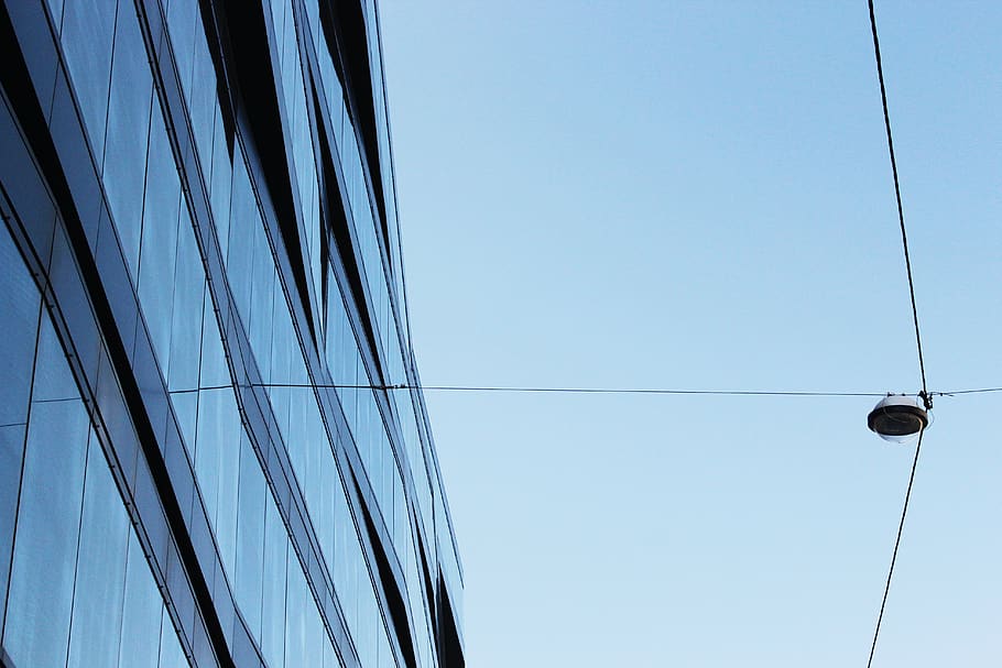 Glass Curtain Window Building With Cable, architecture, electricity HD wallpaper