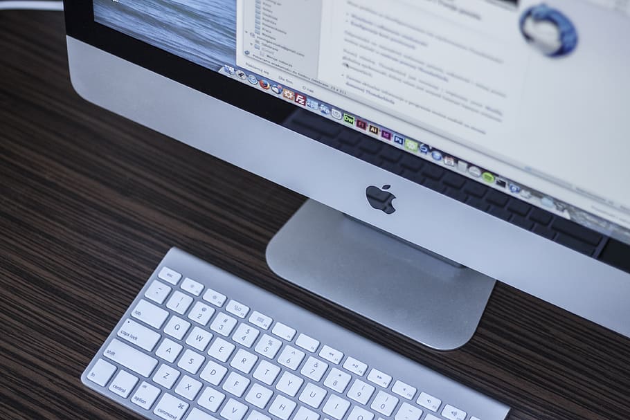 Aluminum Imac, apple, electronics, keyboard, monitor, screen HD wallpaper