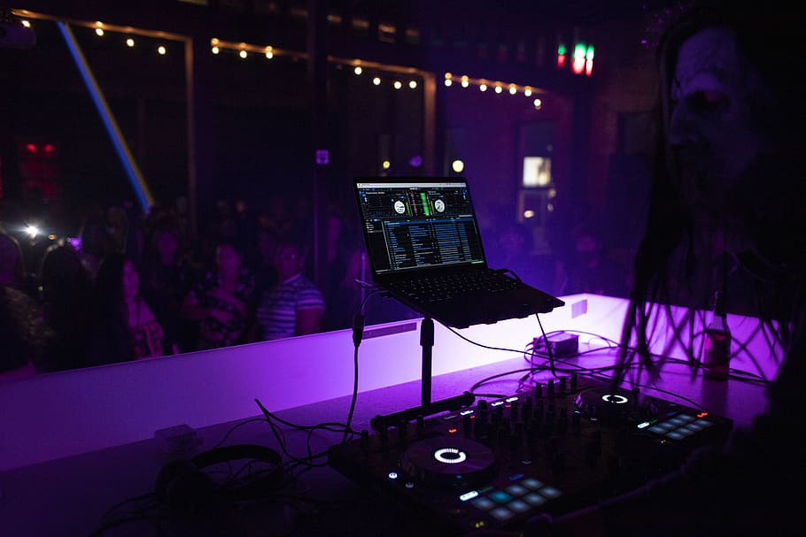 DJ controller under laptop computer, music, arts culture and entertainment HD wallpaper