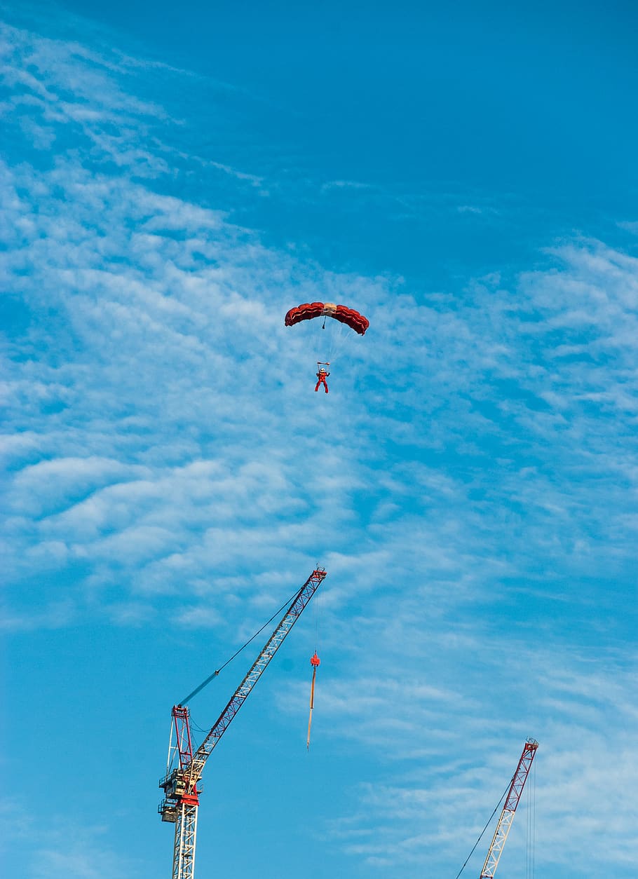flight, flying, soaring, paragliding, flier, parachute, construction, HD wallpaper