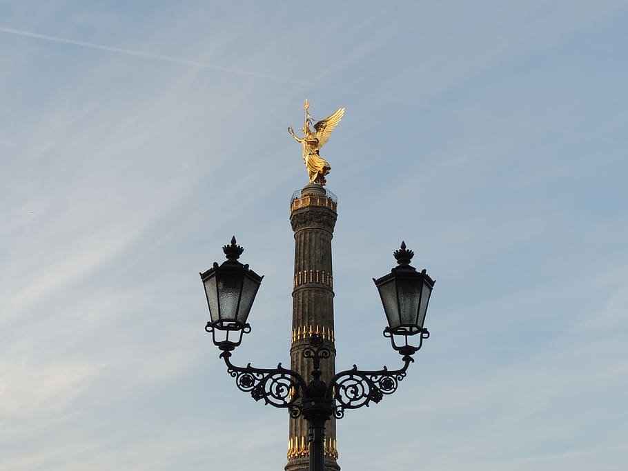 berlin, germany, statue, sky, low angle view, architecture HD wallpaper