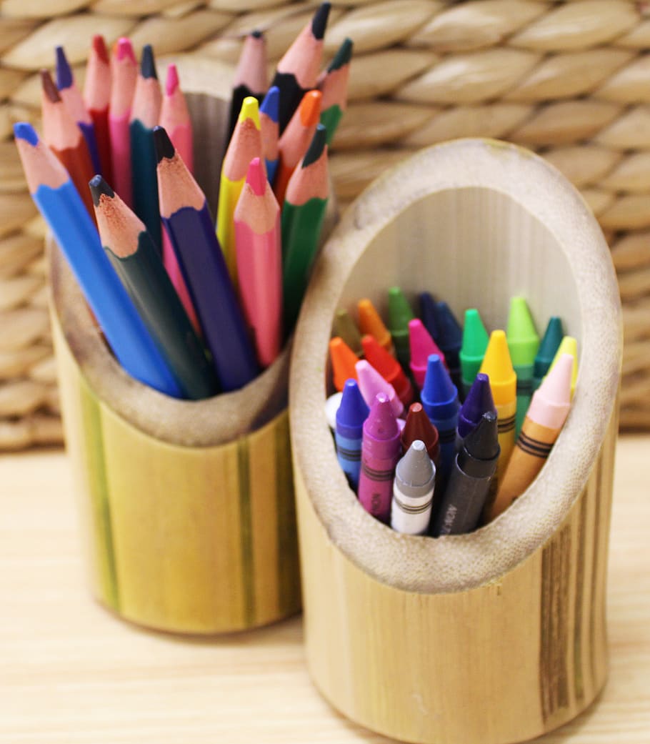 coloured pencils, crayons, school, colorful, rainbow, draw HD wallpaper