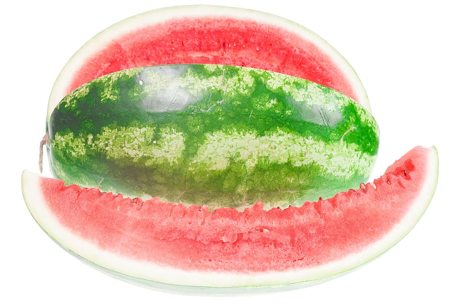 watermelon, slice, isolated, white, sweetfood, red, diet, studio HD wallpaper