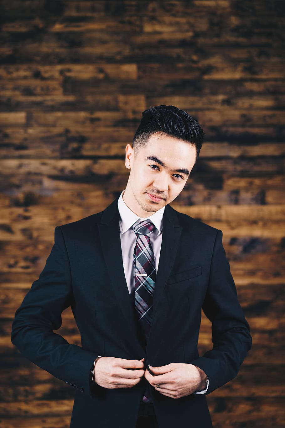 man wearing black blazer, young men, front view, one person, young adult HD wallpaper