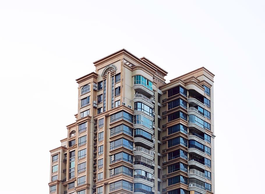 brown high rise building, housing, condo, town, city, urban, apartment building HD wallpaper