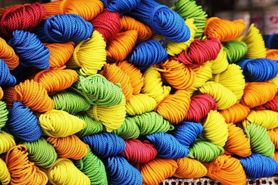 creative, stacked, colorful, colourful, cords, fibers, rolled HD wallpaper
