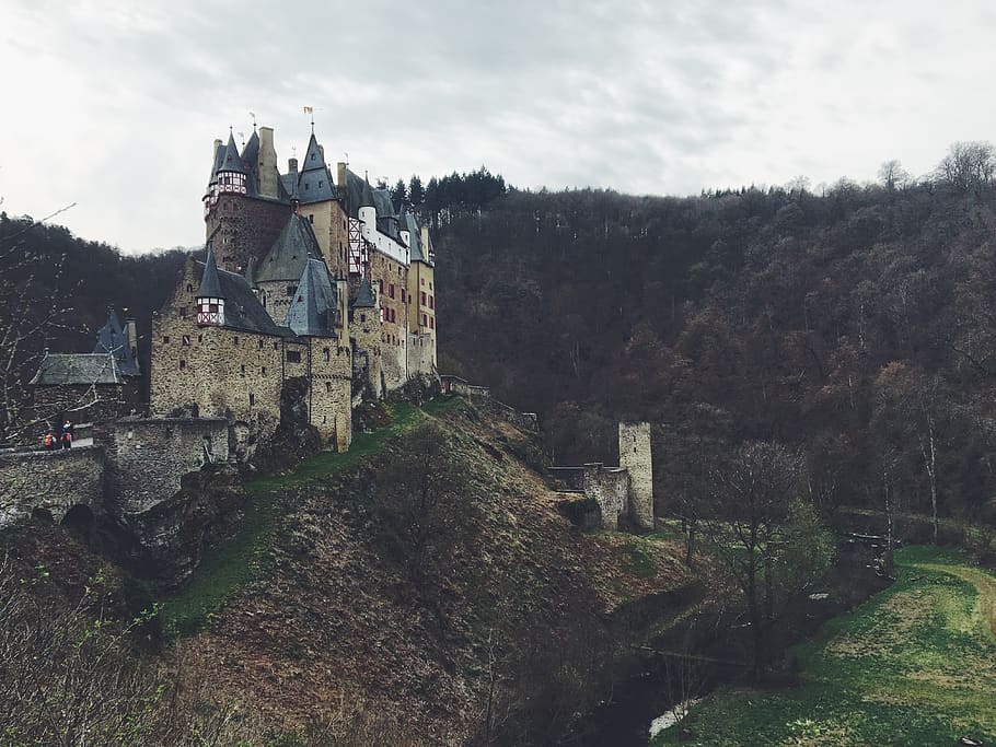 germany, gierschnach, burg eltz, forest, mountain, castle, fortress, HD wallpaper