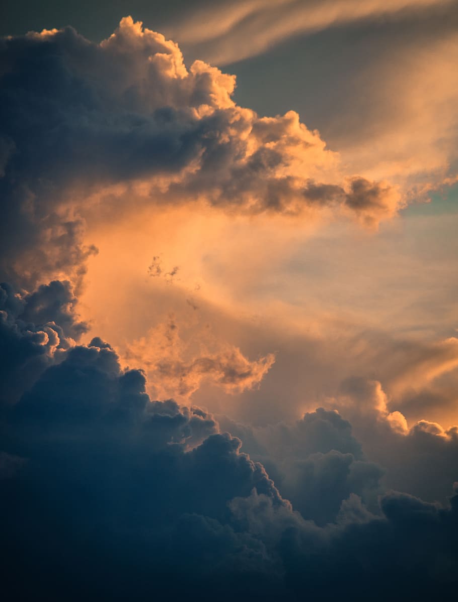 nature, clouds, sky, aerial, sunset, cloud - sky, beauty in nature HD wallpaper