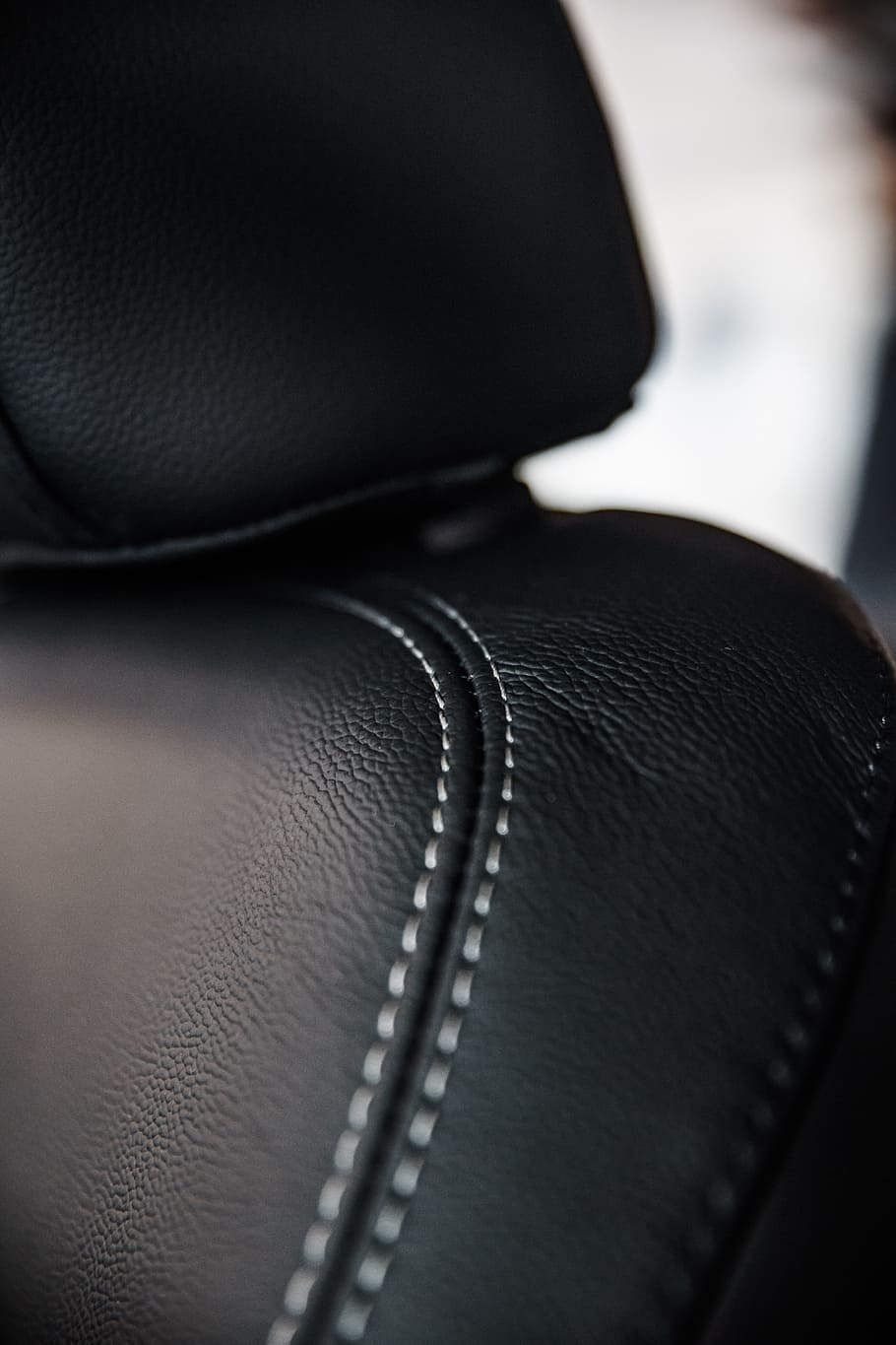 Macro Photography of Black Leather Seat, classic, close-up, dark, HD wallpaper