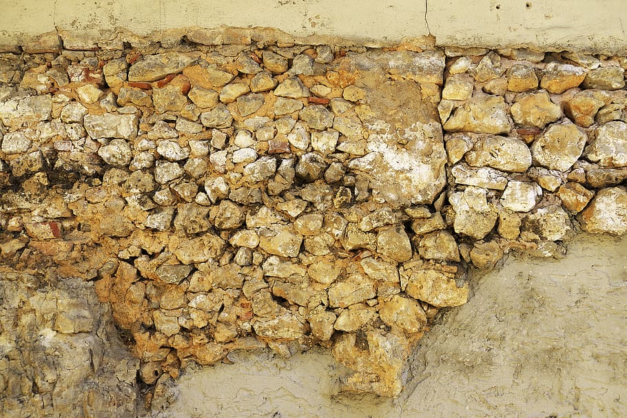 stone wall, plastered, weathered, old, gebröckelt, ailing HD wallpaper