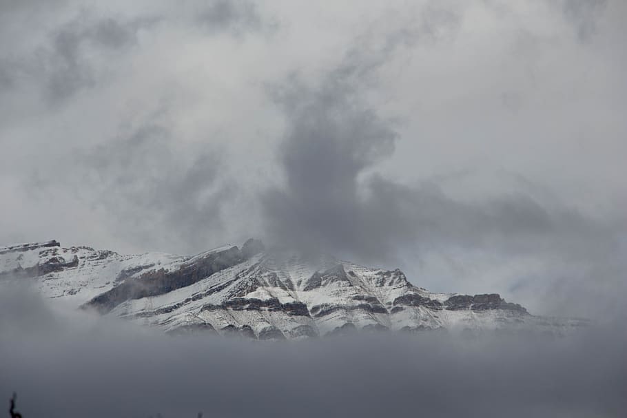 mountain covered by snow during daytime, nature, outdoors, mountain range HD wallpaper